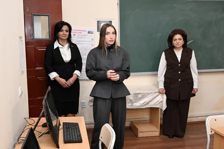 Leyla Aliyeva and Alena Aliyeva visit Special Secondary School No. 45 in Azerbaijan's Ganja