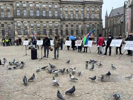 Amsterdamın mərkəzi meydanında Xocalıya ədalət aksiyası keçirilib