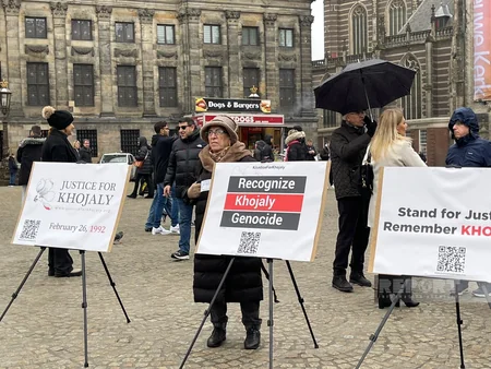 Amsterdamın mərkəzi meydanında Xocalıya ədalət aksiyası keçirilib