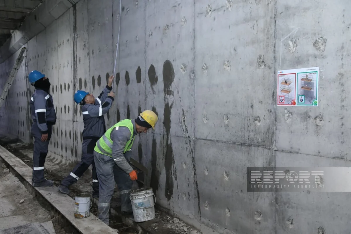 Həzi Aslanov metrostansiyasının dalanında yenidənqurma yeni mərhələyə keçib