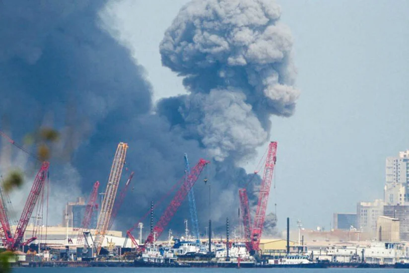 В Бахрейне удар снарядов вызвал пожар на борту судна