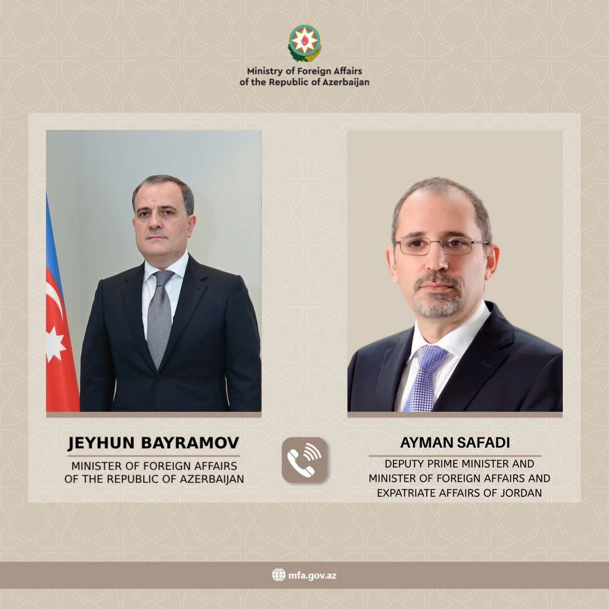 Azerbaijani, Jordanian FMs discuss growing tensions in Middle East