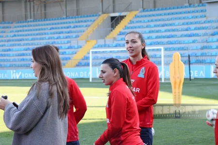Azərbaycan millisi Şimali Makedoniya yığması ilə oyundan əvvəl məşqə çıxıb