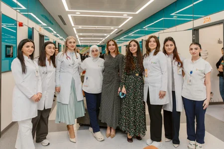 Leyla Aliyeva and Arzu Aliyeva visits Pediatric Unit of 'Leyla Medical Center'