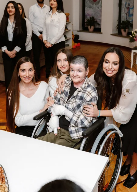 Leyla Aliyeva, Arzu Aliyeva, and Alena Aliyeva visit Support for Living Center