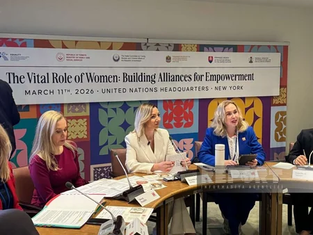 Bahar Muradova talks about Azerbaijan's state policy on women's rights at UN
