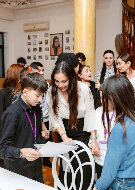 Leyla Aliyeva, Arzu Aliyeva, and Alena Aliyeva visit Support for Living Center