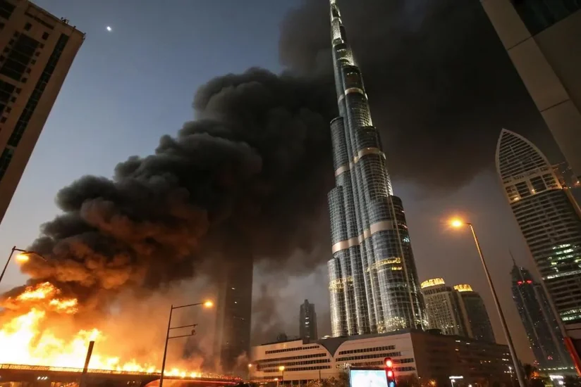 Беспилотник упал на здание в Дубае