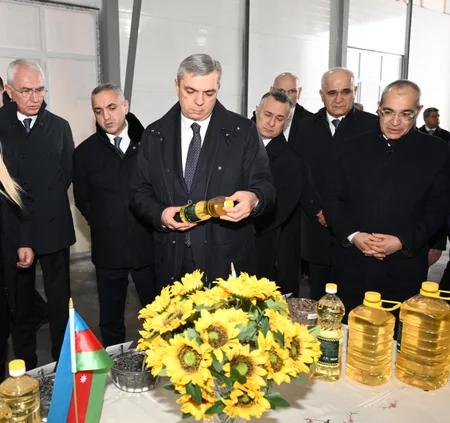 Samir Nuriyev visits sunflower oil factory in Khojavand district