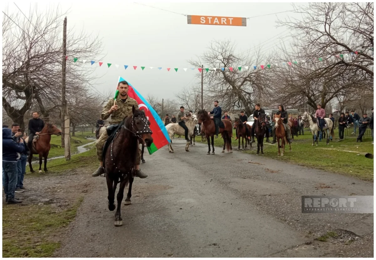 Qaxda Novruz bayramı ilə əlaqədar ənənəvi at yarışları keçirilib