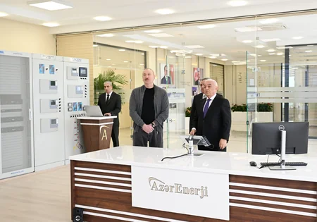 Prezident İlham Əliyev Abşeron Batareya Enerji Saxlanc Mərkəzinin açılışında iştirak edib