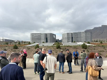 International travelers visit Khojaly Genocide Memorial