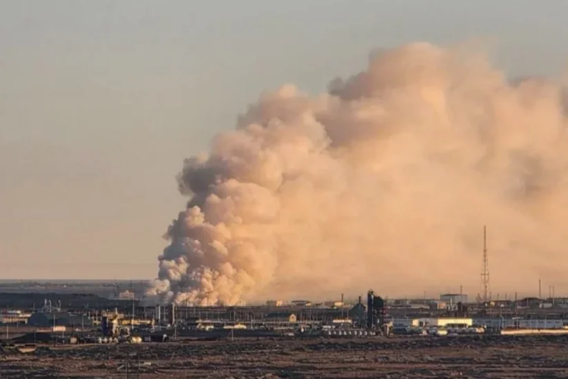В Казахстане горит полигон твердых бытовых отходов