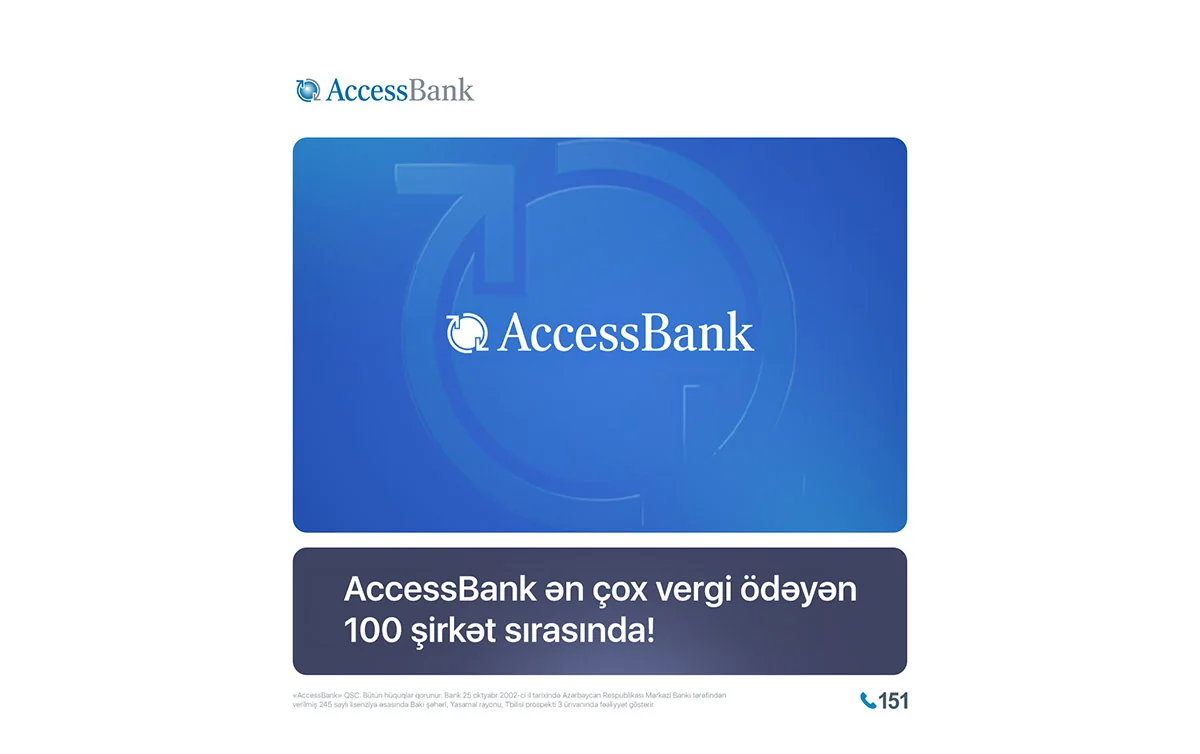 AccessBank yenidən Azərbaycanın ən çox vergi ödəyən 100 şirkəti sırasında