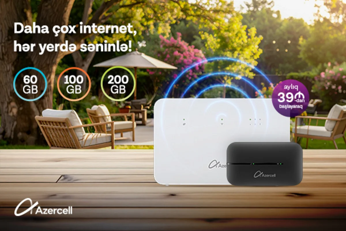 Azercelldən MiFi və Wi-Fi cihazları ilə istənilən yerdə onlayn ol!