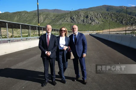 Azərbaycan və Rusiya rəsmiləri Ağbənd avtomobil körpüsünün icra vəziyyəti ilə tanış olublar