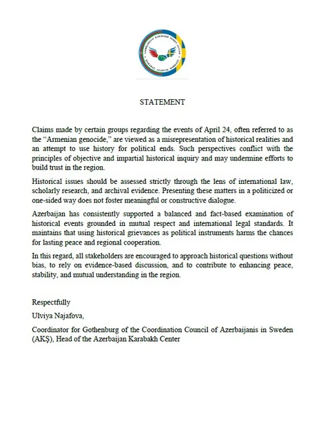 Avropadakı diaspor təşkilatları Mamdaninin Azərbaycana əsassız ittihamı ilə bağlı bəyanat yayıb