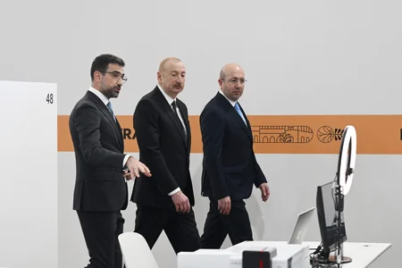 İlham Əliyev Bakı Olimpiya Stadionunun ərazisində WUF13 ilə bağlı görülən işlərlə tanış olub