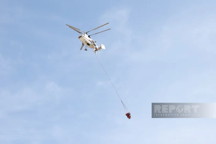 Lökbatandakı yanğına helikopterlər indiyədək 200 ton su töküb - YENİLƏNİB-2