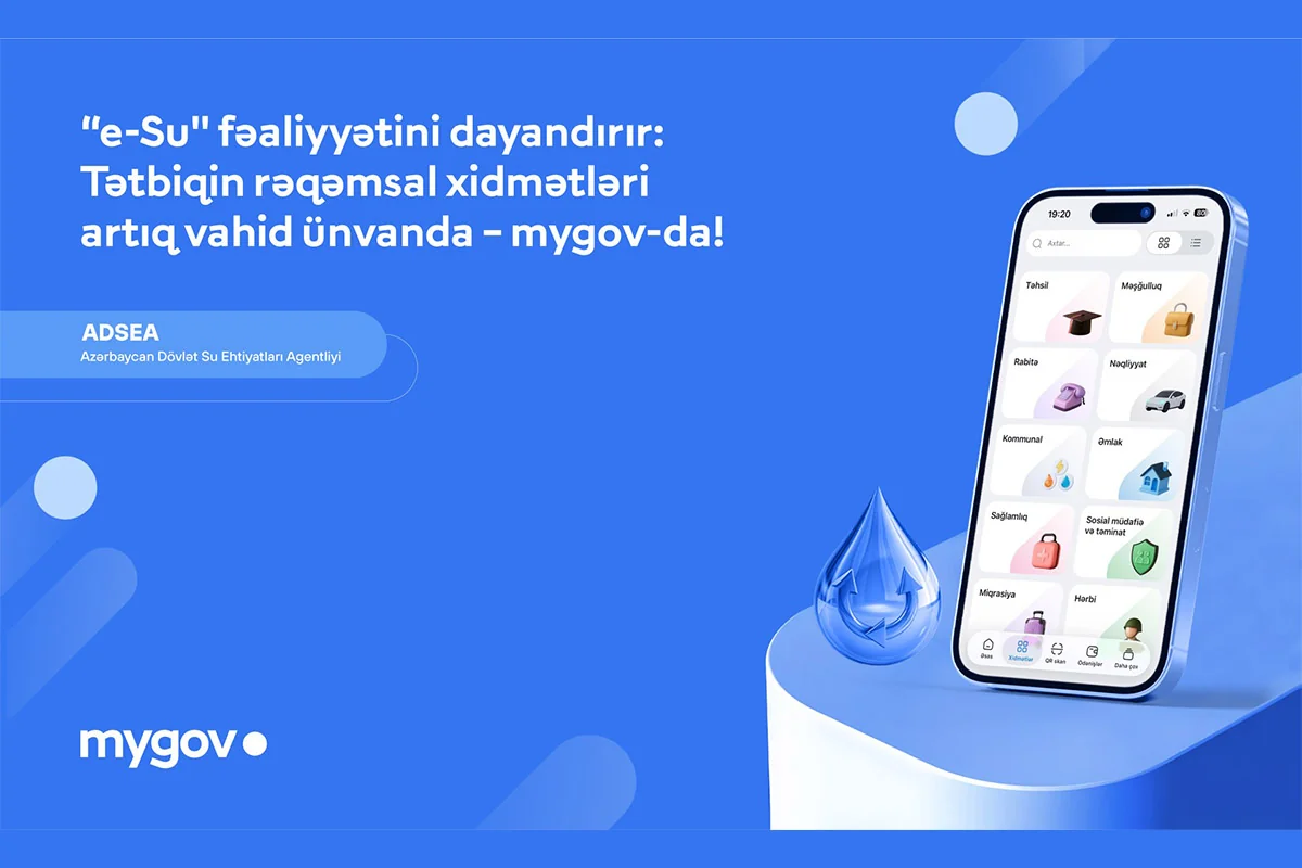 Azərbaycan Dövlət Su Ehtiyatları Agentliyinin rəqəmsal xidmətləri mygov platformasına inteqrasiya edilir