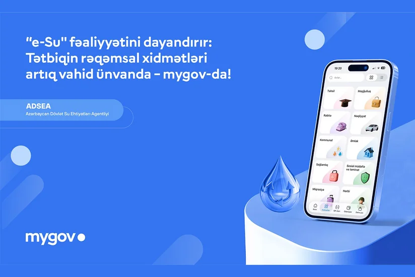 Azərbaycan Dövlət Su Ehtiyatları Agentliyinin rəqəmsal xidmətləri mygov platformasına inteqrasiya edilir