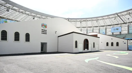 İlham Əliyev Bakı Olimpiya Stadionunun ərazisində WUF13 ilə bağlı görülən işlərlə tanış olub
