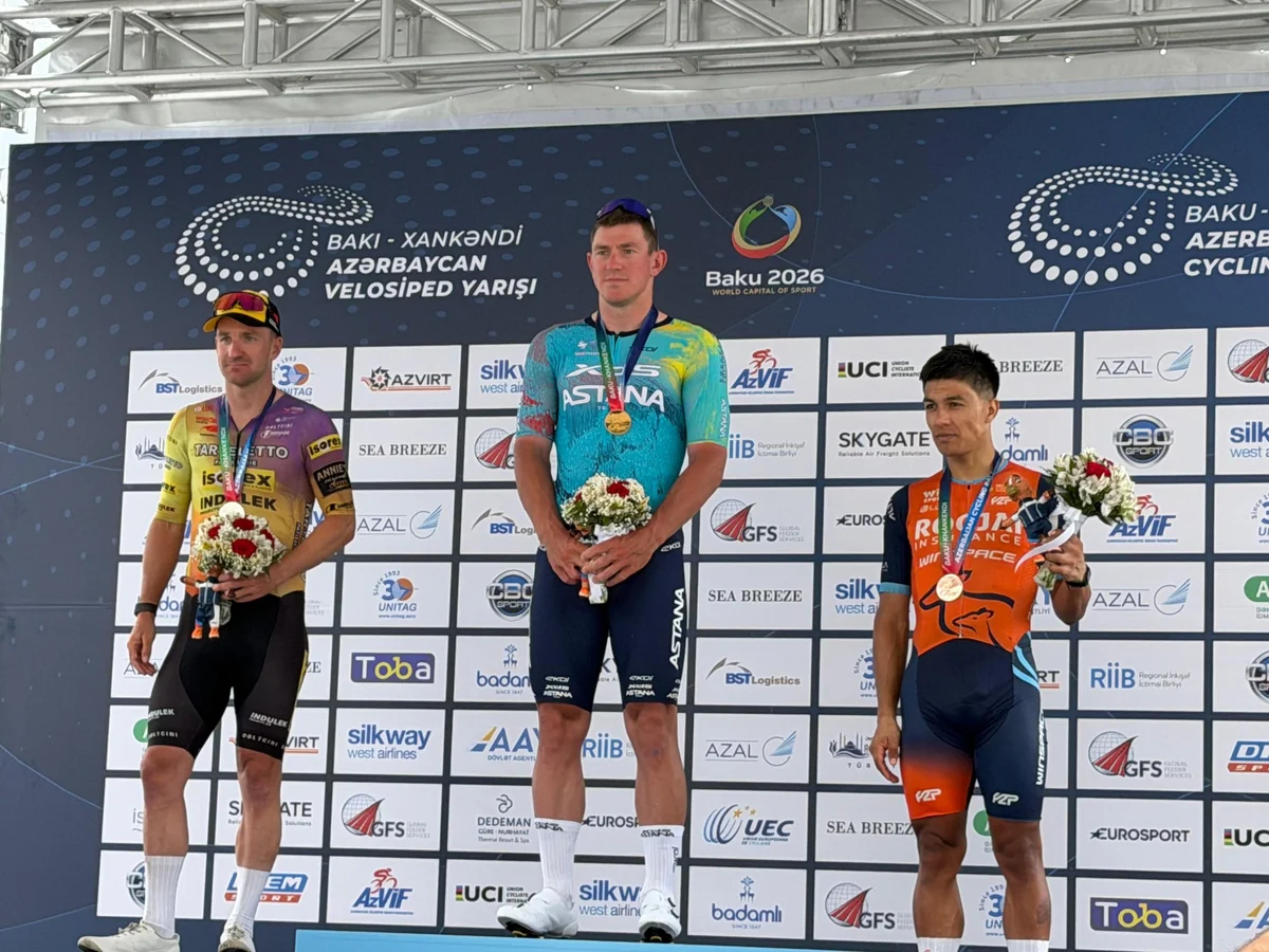 Bakı–Xankəndi Azərbaycan velosiped yarışının üçüncü mərhələsinin medalçıları mükafatlandırılıb