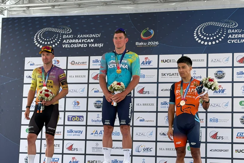 Bakı–Xankəndi Azərbaycan velosiped yarışının üçüncü mərhələsinin medalçıları mükafatlandırılıb