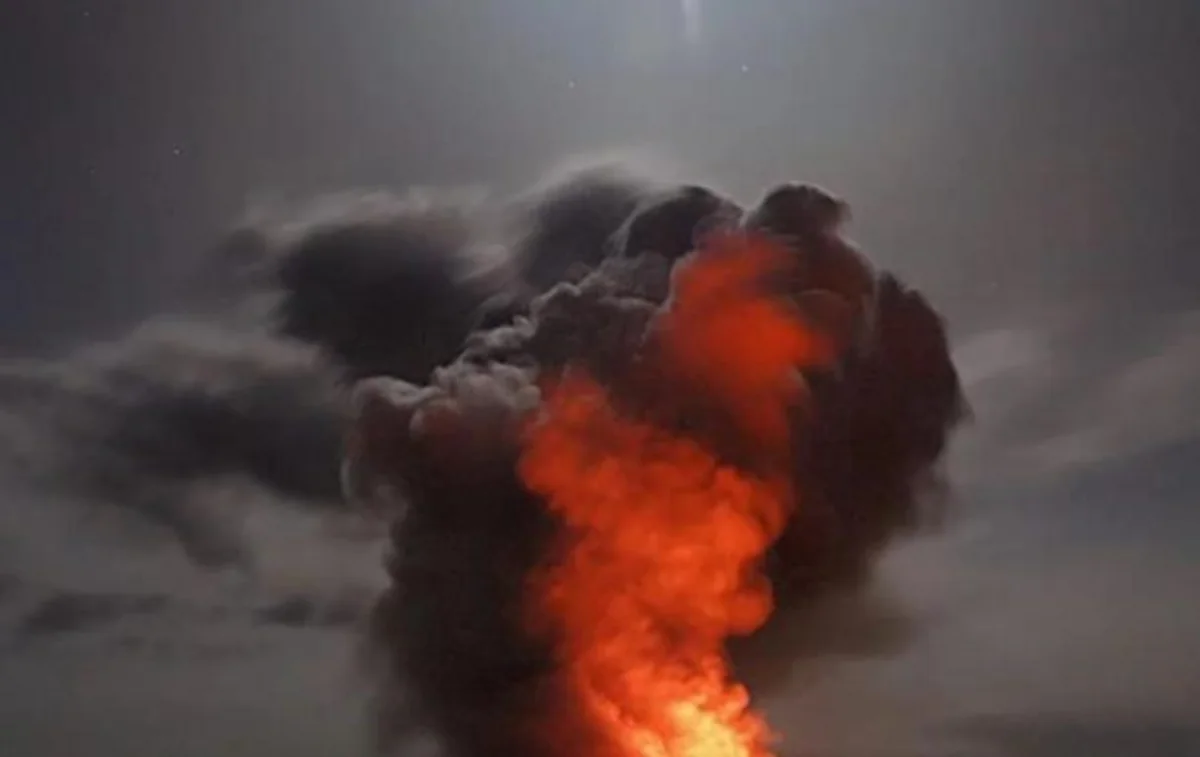 Fire at Russia's Astrakhan Gas Processing Plant due to falling drone debris