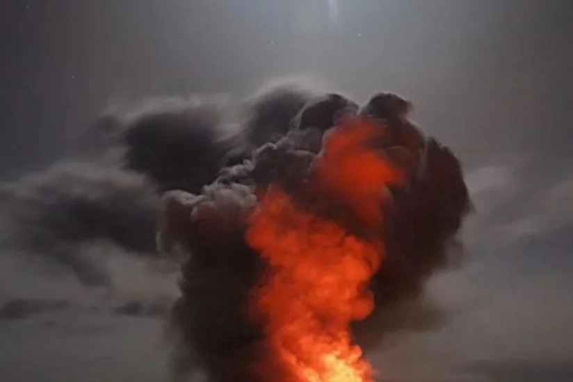 Fire at Russia's Astrakhan Gas Processing Plant due to falling drone debris