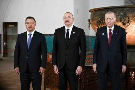 President Ilham Aliyev and other participants of OTS informal summit tour cultural sites in Turkistan