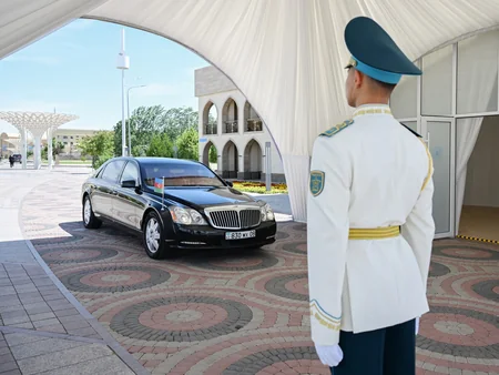 President Ilham Aliyev and other participants of OTS informal summit tour cultural sites in Turkistan