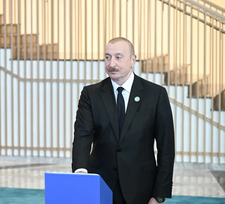 İlham Əliyev Türk Sivilizasiyası Mərkəzinin təməlqoyma mərasimində iştirak edib