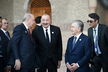 President Ilham Aliyev and other participants of OTS informal summit tour cultural sites in Turkistan