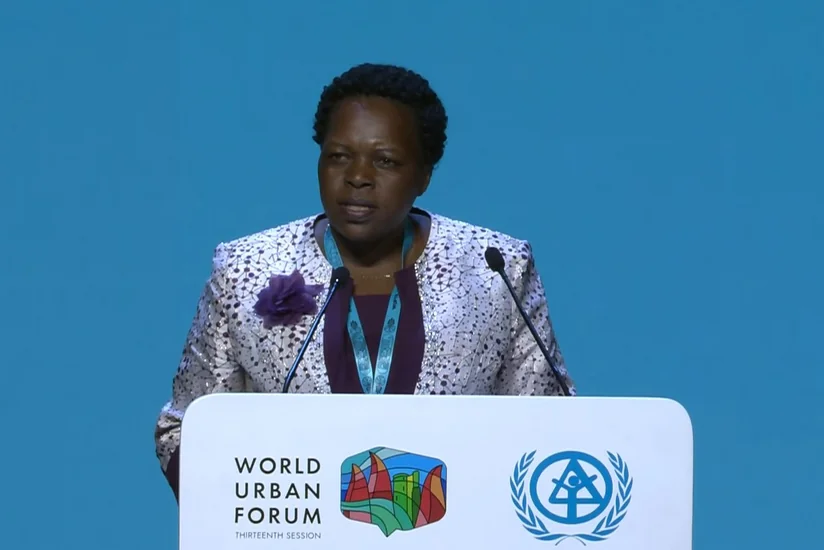 Ugandan activist seeks housing solutions from WUF13 in Baku