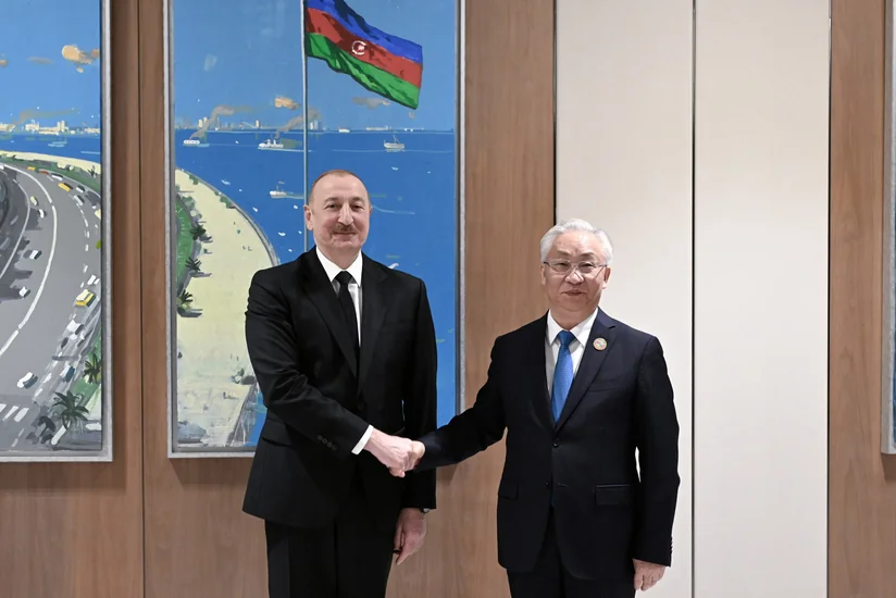 İlham Əliyev Çin Dövlət Şurasının Baş nazirinin müavinini qəbul edib