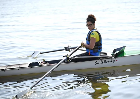 Brazilian representative at WUF13 rows in Caspian Sea