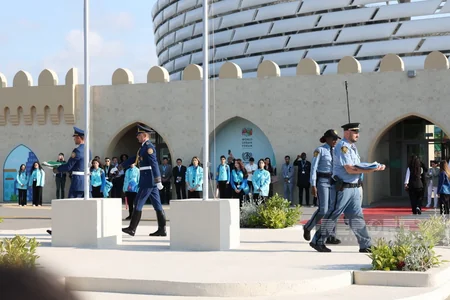 Ceremony held to lower flags of UN and Azerbaijan