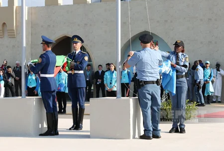 Ceremony held to lower flags of UN and Azerbaijan