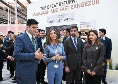 Leyla Əliyeva və Arzu Əliyeva Urban Expo sərgisi ilə tanış olublar