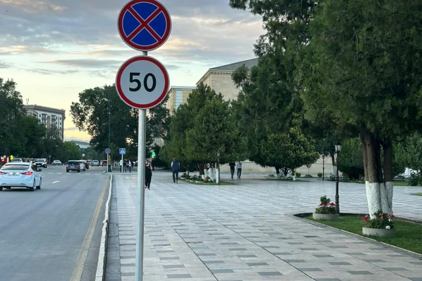 Naxçıvanda yol nişanları yenilənir