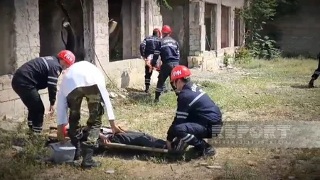Naxçıvanda riskli xilasetmə təlimi keçirilib
