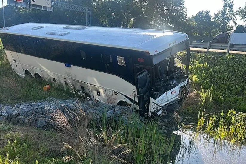 Bus hits cars in Virginia, killing 5 people and injuring 34,