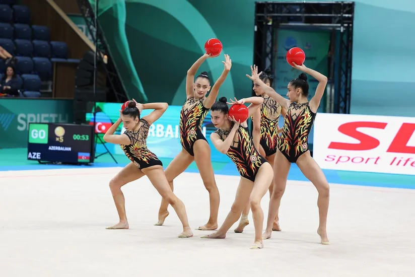 Azerbaijani rhythmic gymnasts compete at European Championship in Bulgaria