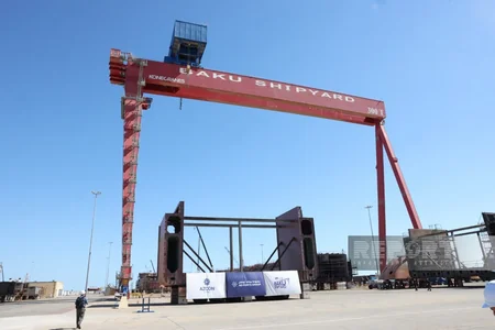 Construction of a 780-TEU сontainer ship begins in Baku