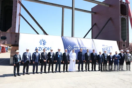 Construction of a 780-TEU сontainer ship begins in Baku