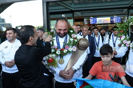 Azerbaijan's minifootball team returns home after European Championship triumph