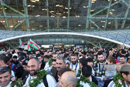 Azerbaijan's minifootball team returns home after European Championship triumph