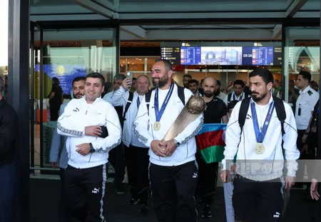 Azerbaijan's minifootball team returns home after European Championship triumph