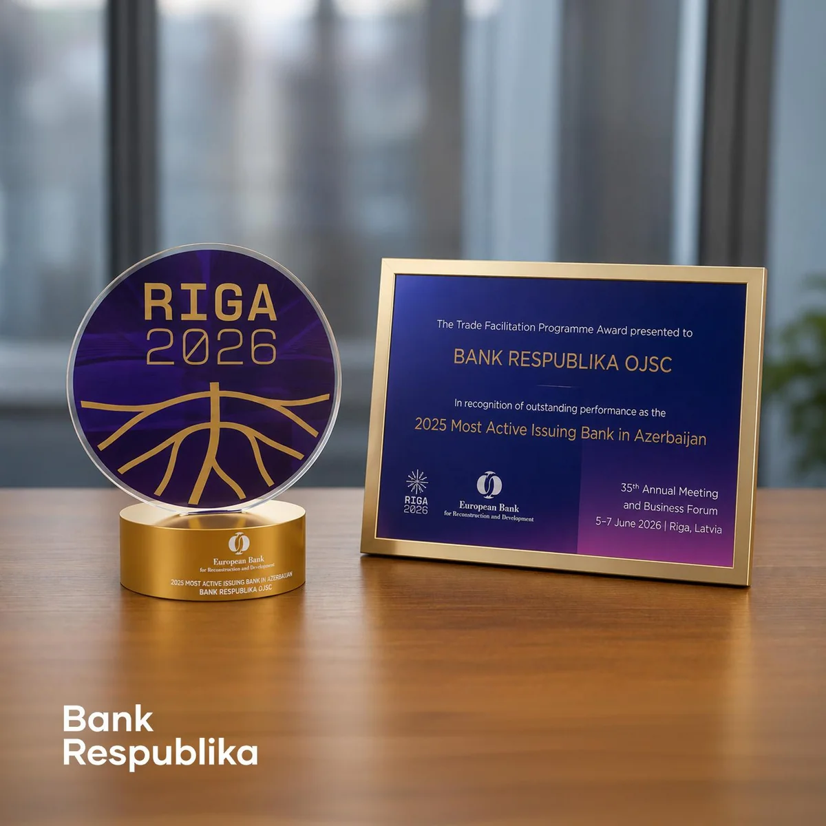 EBRD növbəti dəfə "Bank Respublika"nı "Azərbaycanda ən fəal 